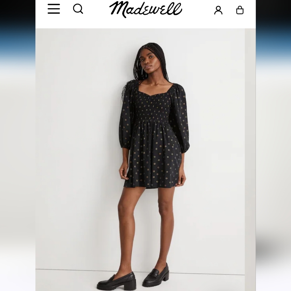 Madewell Lucie Sweetheart Midi Dress in Dot Daisied
